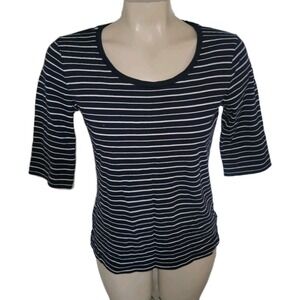 Jones New York Signature S Striped Casual Top Blouse Comfort Beach Summer Coasta